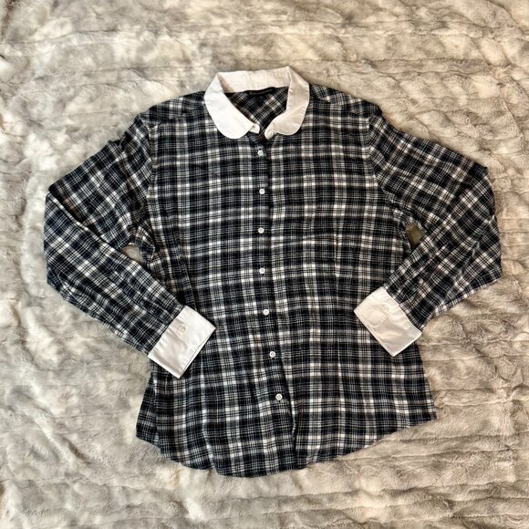 Brooks Brothers Plaid Cotton Shirt with Contrast Collar & Cuffs | Size 16 - Picture 1 of 12